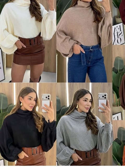 Blusa gola alta modal #Panpan_fashion