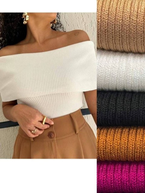 Blusa ombro a ombro modal #Panpan_fashion