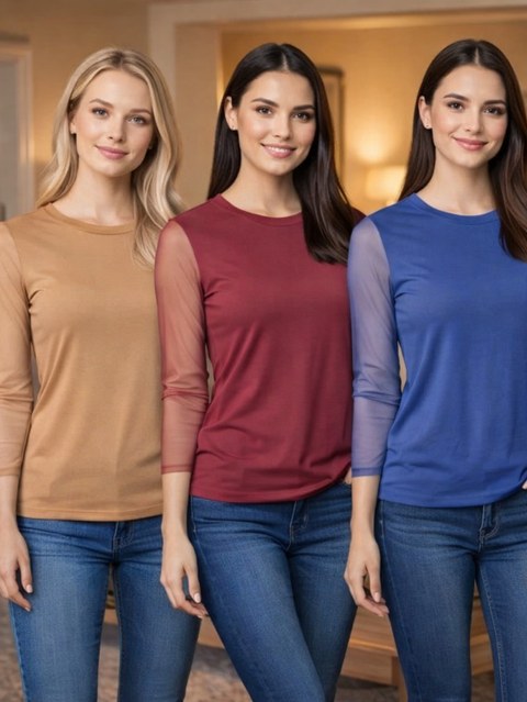 Blusa manga longa de tule importado com forró