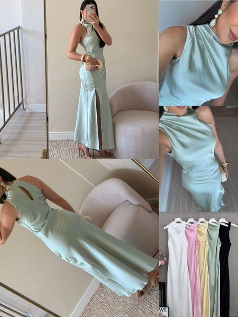 Vestido longo importado de seda #panpan fashion