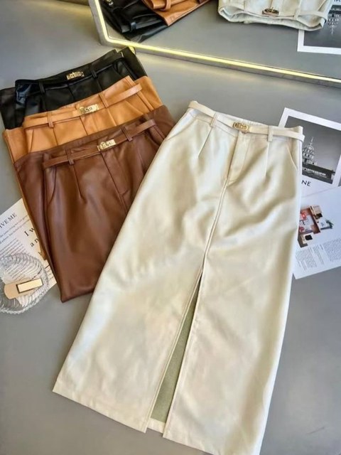 Saia de courino Midi #Panpan_fashion