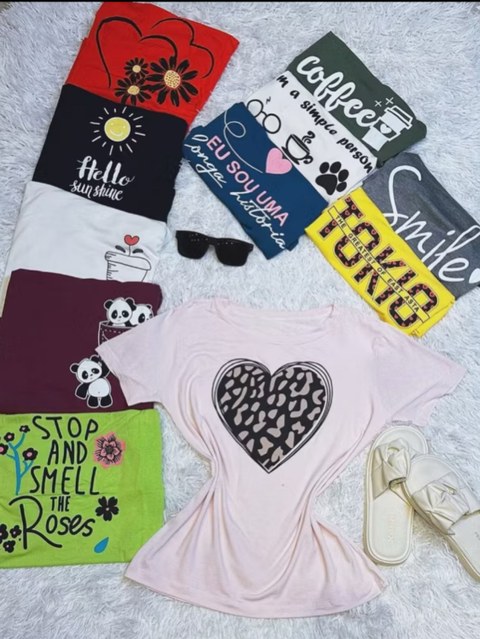 10kit T-shirt viscolycar estampas verão Lili moda feminina