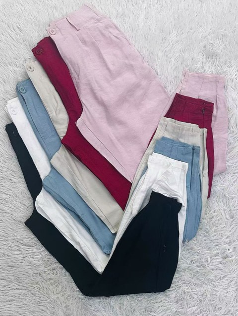 Calças femininas com zíper