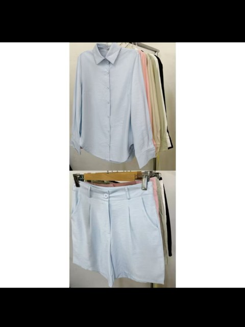 Conjunto feminino manga longa + shorts Lili moda feminina