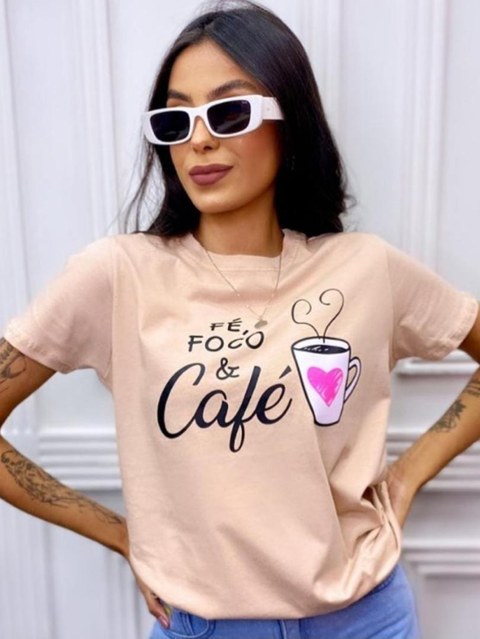 Blusa T-shirt viscolycra /gold cat moda fenimina