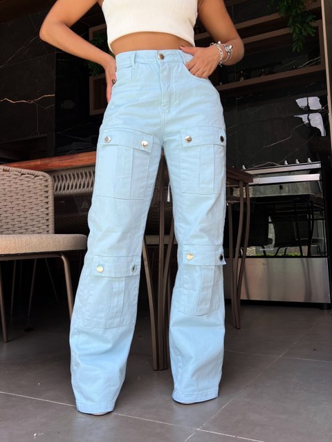 0288-Calca cargo de mais bolso wide leg