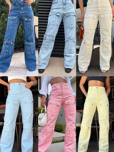 288-Calca cargo femininas frete com bolso