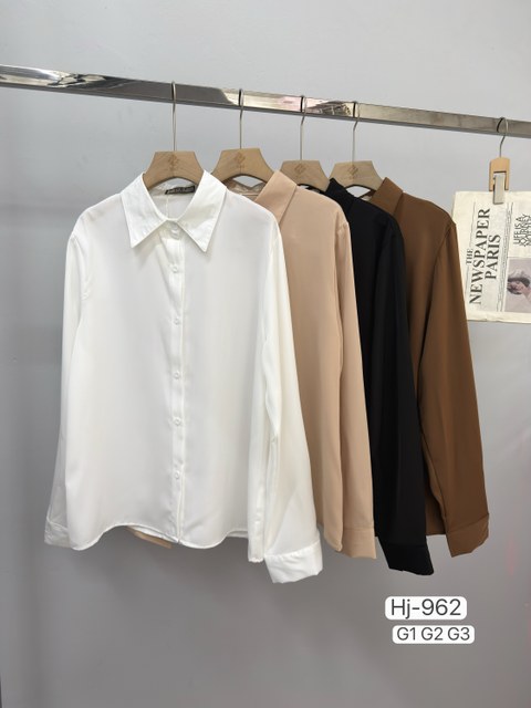 Camisa Feminina Social Manga Longa Básica (F962)