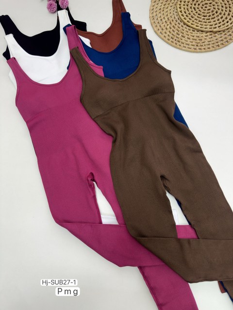 Macacão canelado com alças largas (sub27-1)