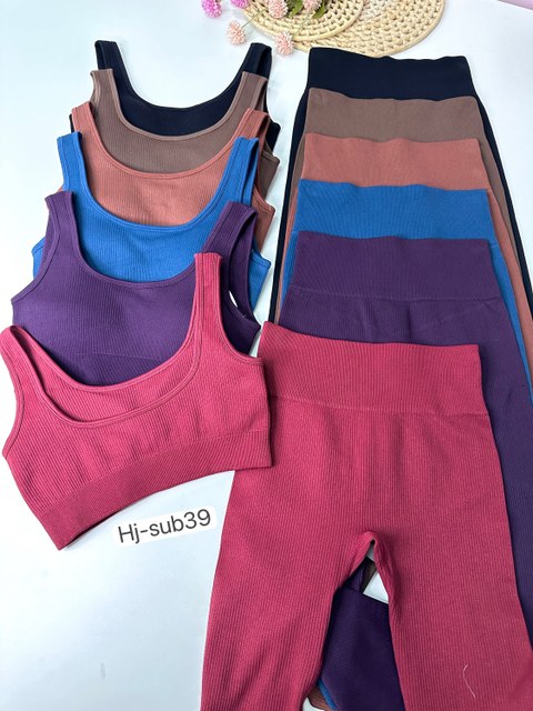 Conjunto Top e Calça Legging Canelada (SUB39)