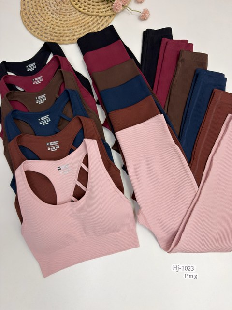 Conjunto  Top Nadador com Tiras e Short Cintura Alta (1023)