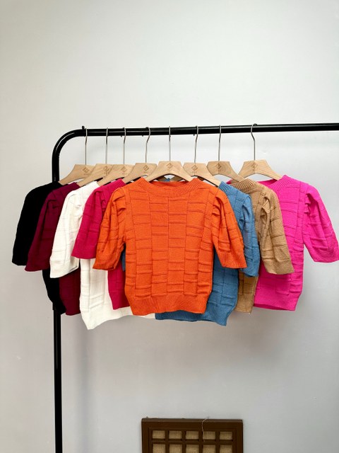 Blusa Tricot Sem Manga Feminina