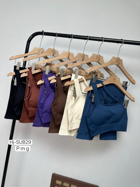 Conjunto Fitness Sem Costura e Shorts de Compressão (sub29)