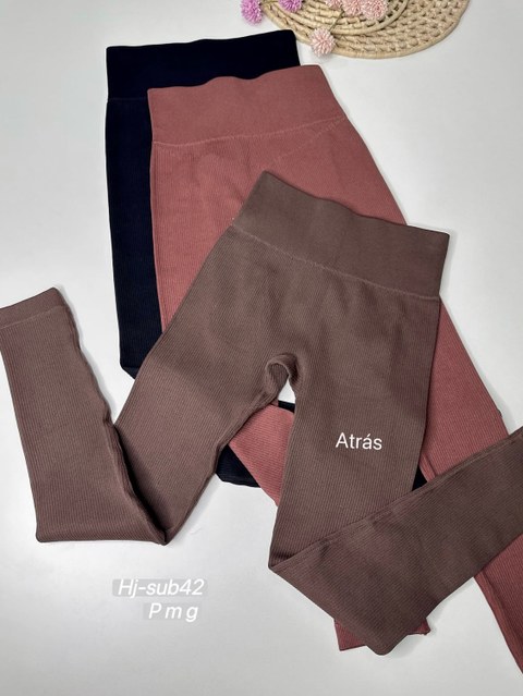 Calça legging canelada cintura alta (SUB42)