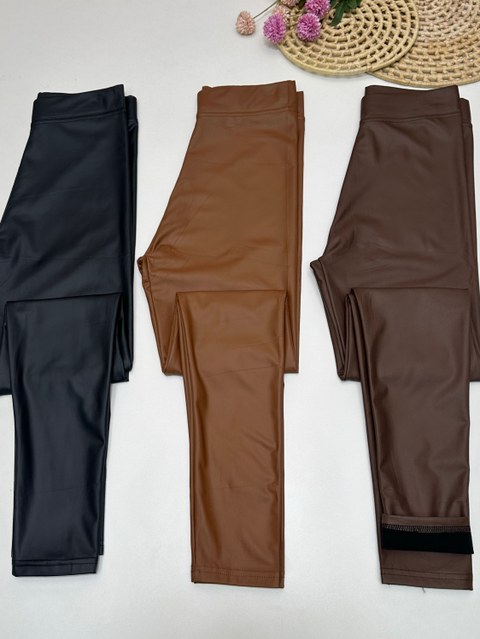 Calça Legging couro fake Cintura Alta (0943)