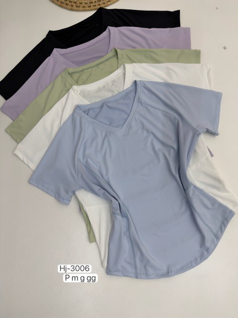 Camiseta Feminina Dry Fit Gola V Manga Curta (3006)