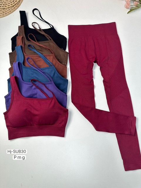 Conjunto Fitness Feminino Top Alça Fina Legging (SUB30)