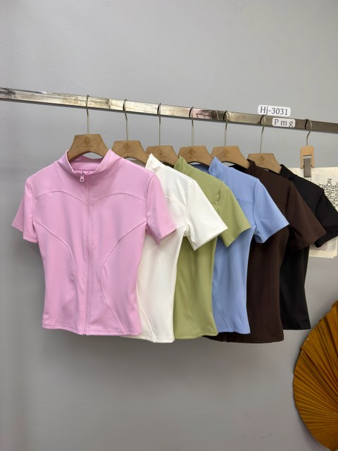 Blusa Cropped com Costuras e Zíper (3031)