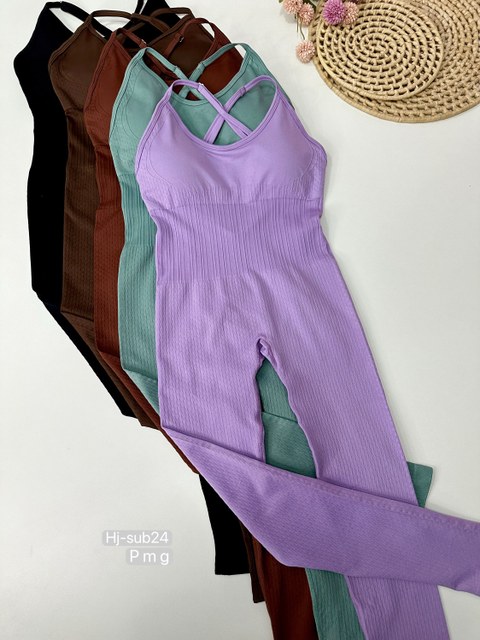 Macacão Fitness Longo com Alças Cruzadas (sub24)