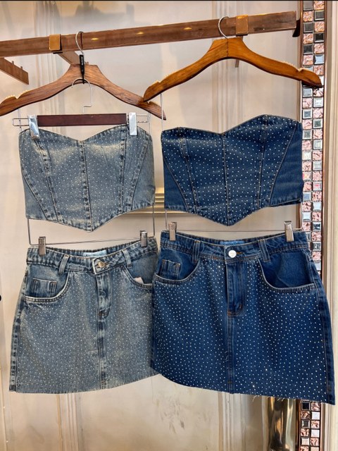 Kissmelady 3010 conjunto jeans feminina