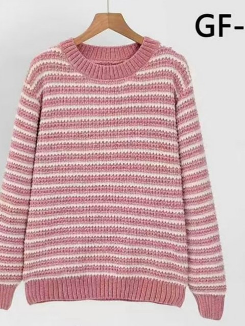 Blusa chenille listrada Feng