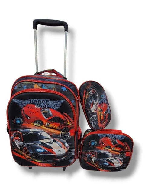 Kit de mochila desenho 3d +lancheira térmica+estojo