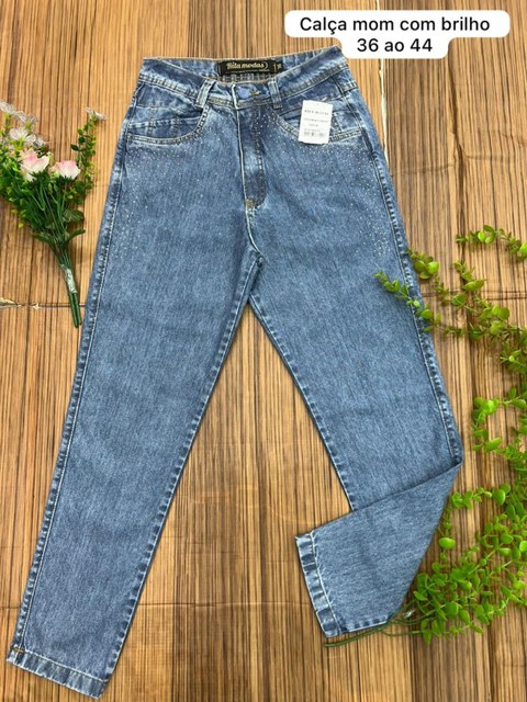 Calça Mom Feminina com Brilho