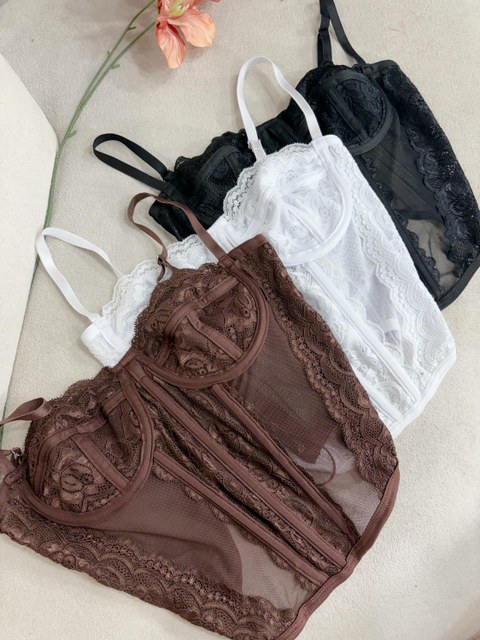 Top Angel Renda Premium Gloss Moda Blogueira