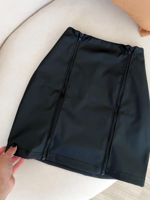 Saia Courino 2 Zíper Moda Blogueira