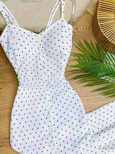 Vestido Botão Poá Moda Blogueira Glam