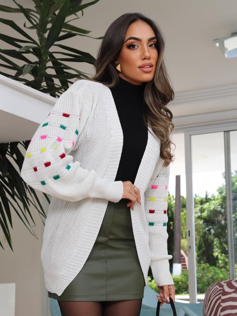 Cardigan Colors Tricô Moda Blogueira Moda Inverno