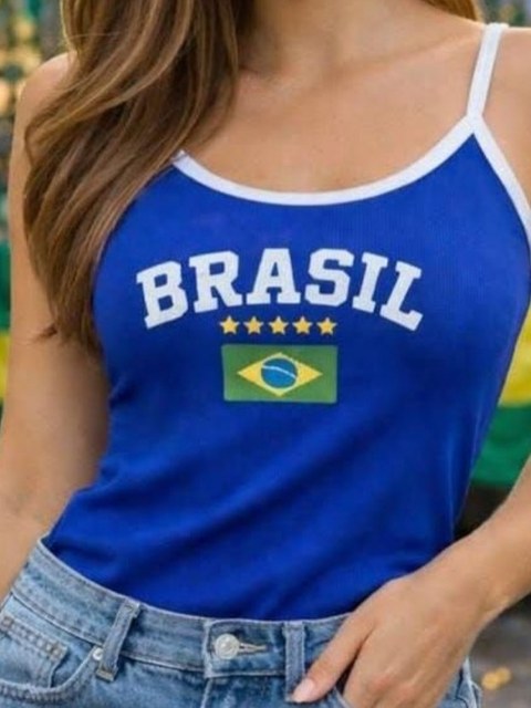 Blusa Alcinha Brasil Moda Blogueira