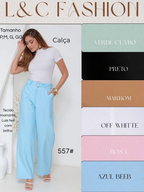 Calça pantalona tecido Luis twil