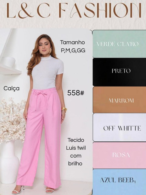 Calça pantalona tecido Luis twil