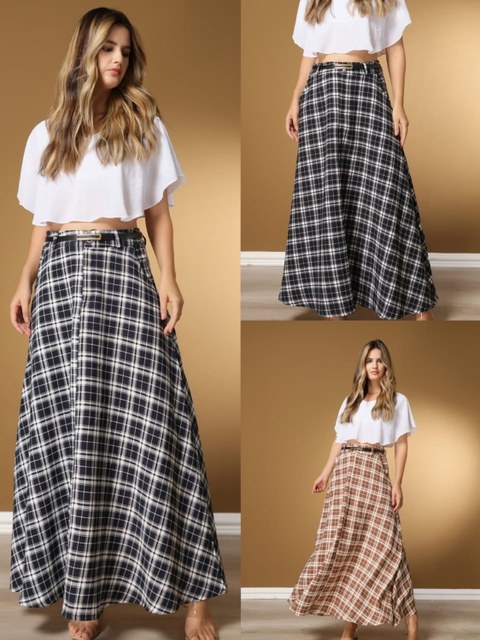 Saia xadrez  com cinto