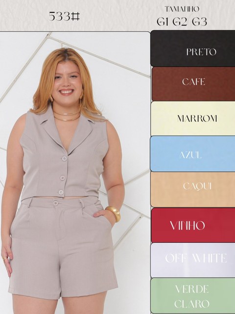 Conjunto feminino plus size.