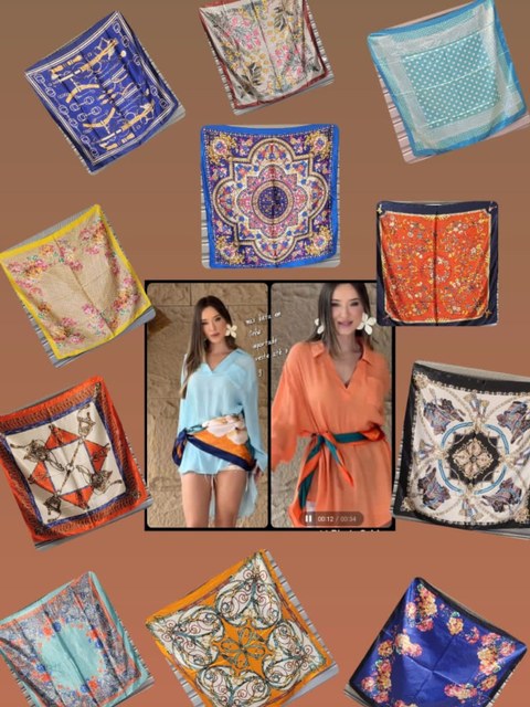 lenços fashion seda acetinada 90 por 90