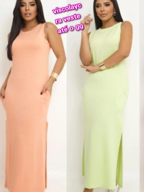 Vestido em Viscolycra veste até o GG