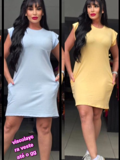 Vestido em Viscolycra veste até o GG