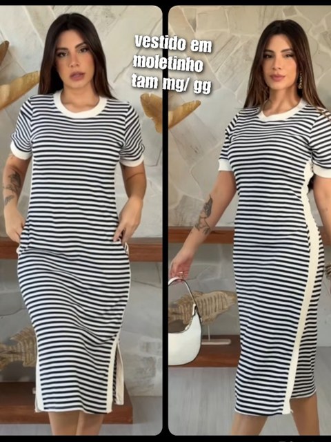 Vestido em moletinho veste MG  e gg