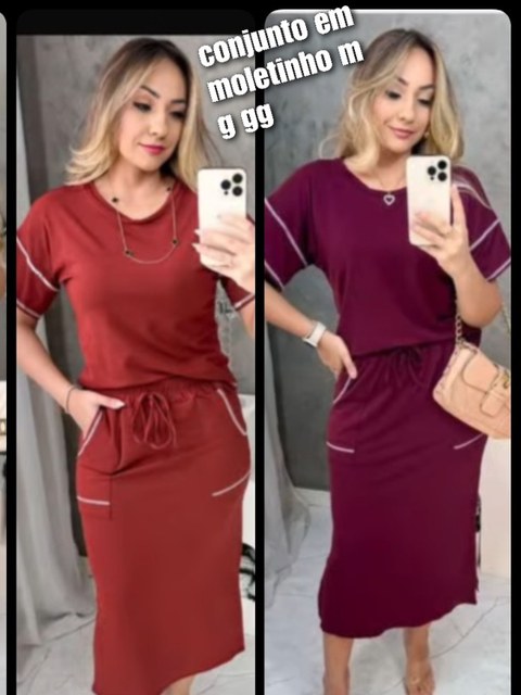 Conjunto prespontado em moletinho m g gg