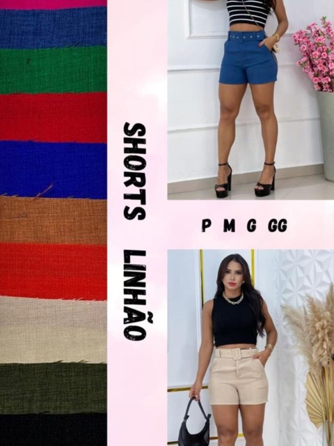 shorts em linhao p m g e gg
