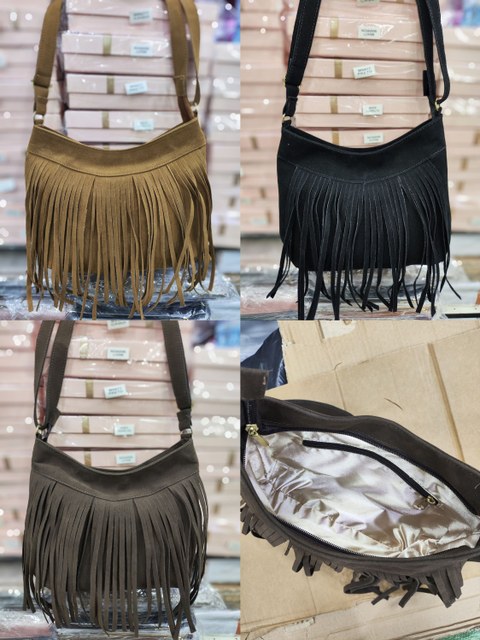 Bolsa franja Camurca Femininas Oscar Bolsas Modas