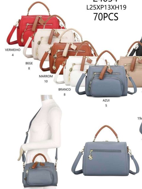 Bolsa Feminina Baú Média alça de mão e transversal 24054#