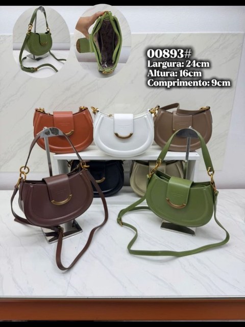 Bolsa feminina meia-lua arredondada transversal 893#
