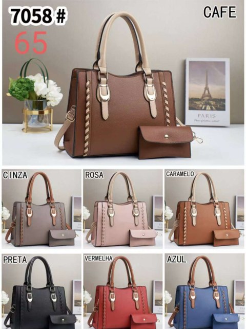 Bolsa feminina grande transversal e ombro com carteira 7058#