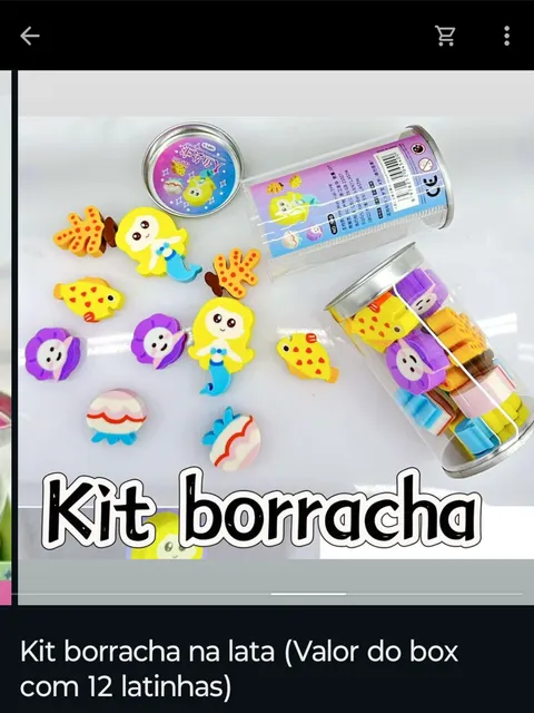 Latinhas com borracha personalizada. Kit fofo