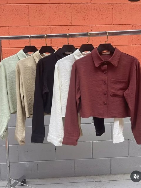 Camisa manga longa cropped