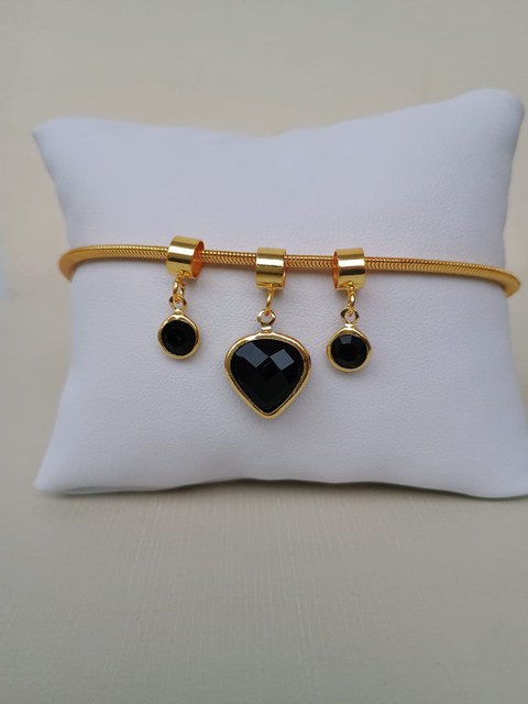 Pulseira com zircônias pretas
