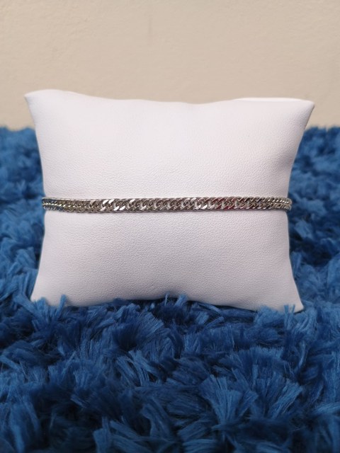 Pulseira masculina fina modelo groumet achatada